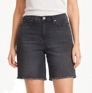 Seven7 Relaxed Bermuda Shorts Washed Black Size 6 NWT